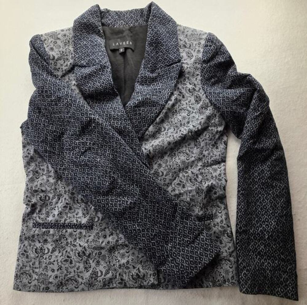 Laveer Floral Cotton Combo Color Block Blazer Size Six